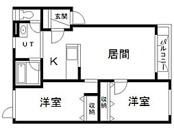 グランステージ1 2LDKの間取図画像