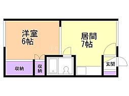 スマイル2・3 1DKの間取図画像