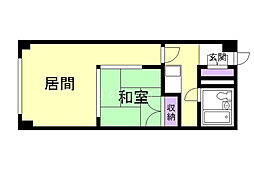 東ハイツ8・8 1DKの間取図画像
