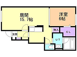 サンリット 1LDKの間取図画像
