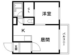サニーパレス永山 1LDKの間取図画像