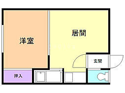 ヴィアーレ 1DKの間取図画像