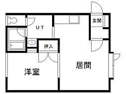リバーサイド神居 1LDKの間取図画像