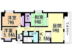 トーアパレス豊岡 3LDKの間取図画像