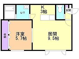 ピアコート・シャンテ 1LDKの間取図画像