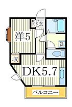 スタジオ北柏3  ｜ 千葉県柏市根戸（賃貸アパート1DK・2階・31.20㎡） その2