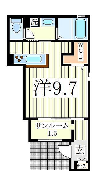 千葉県柏市増尾2丁目(賃貸アパート1R・1階・29.40㎡)の写真 その2