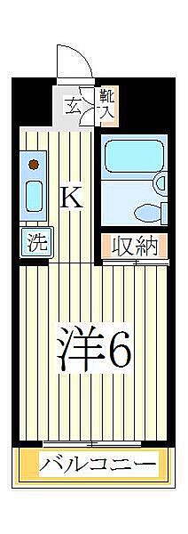 スカイコート柏 ｜千葉県柏市北柏2丁目(賃貸マンション1K・1階・18.73㎡)の写真 その2