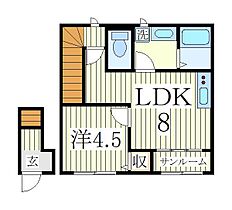 エルミタージュII  ｜ 千葉県柏市若柴1丁目（賃貸アパート1LDK・2階・34.71㎡） その2