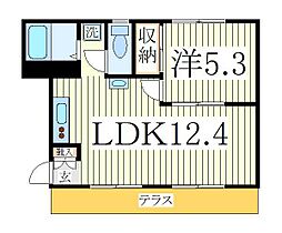 南柏パインヒル2号棟  ｜ 千葉県柏市豊四季（賃貸アパート1LDK・1階・36.45㎡） その2