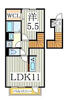 サンルミエールC  ｜ 千葉県野田市清水（賃貸アパート1LDK・2階・46.27㎡） その1