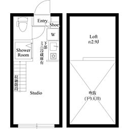 ハーモニーテラス豊島7 ワンルームの間取図画像