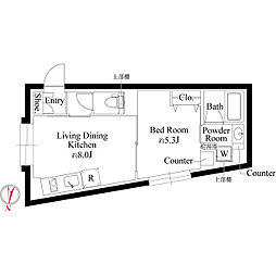 杉並区阿佐谷北2丁目マンション 1LDKの間取図画像