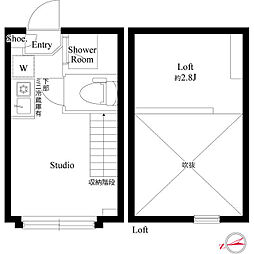 ハーモニーテラス高井戸西 ワンルームの間取図画像