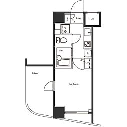 スクエア渋谷 1Kの間取図画像