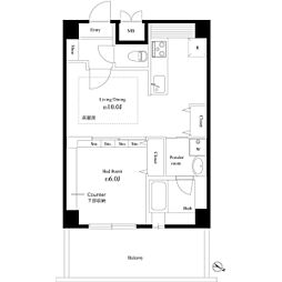 八潮パークスクエア 1LDKの間取図画像