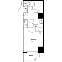 MAINSTAGE錦糸町7ラピス 1Kの間取図画像