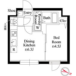 エルファーロ西新宿五丁目III 1DKの間取図画像