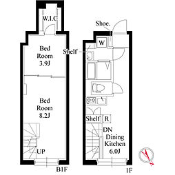 ヴィスタ阿佐ヶ谷S 2DKの間取図画像