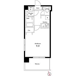 ラヴィエント浅草言問 1Kの間取図画像