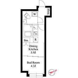 グランパセオ用賀 1DKの間取図画像