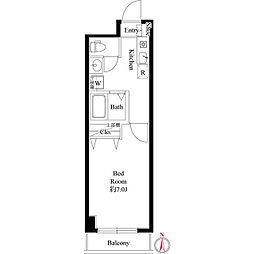 BELLAGIO-1 1Kの間取図画像