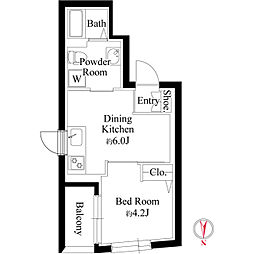 ジュネス北千住N 1DKの間取図画像