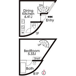 メゾンド学芸大 1DKの間取図画像