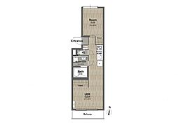コーポ大門1 1LDKの間取図画像