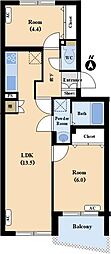 ラフィネなとり 2LDKの間取図画像
