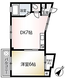 さかえコーポ 1DKの間取図画像