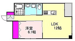 吉長ビル 1LDKの間取図画像