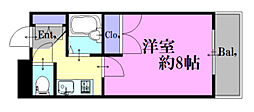 カルティエ城北通り 1Kの間取図画像