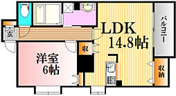 カサヴェルデ八丁堀 1LDKの間取図画像