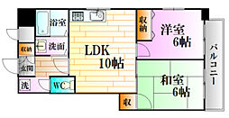オルゴグラート広島 2LDKの間取図画像