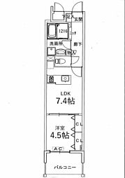 セントヒルズ銀山町2 1LDKの間取図画像