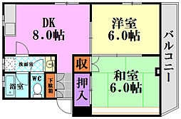 小原ビル 2DKの間取図画像