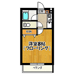 キャロットハウス3 1Kの間取図画像