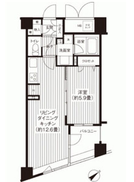 東京都新宿区余丁町(賃貸マンション1LDK・3階・42.82㎡)の写真 その2