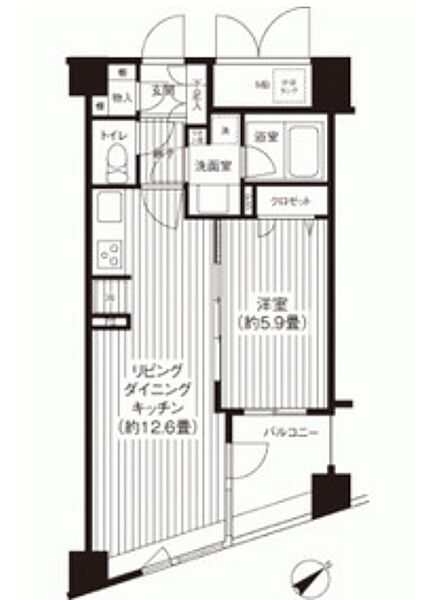 東京都新宿区余丁町(賃貸マンション1LDK・1階・42.82㎡)の写真 その2