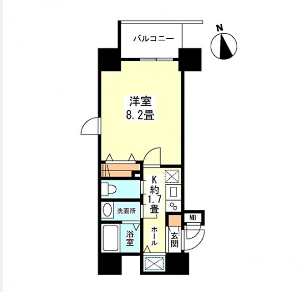 東京都新宿区新宿１丁目(賃貸マンション1K・6階・26.45㎡)の写真 その2