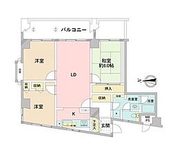 朝日白山マンション 3LDKの間取図画像