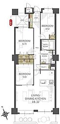 柿生シティハウス 3LDKの間取図画像