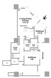 ブリリア有明スカイタワー 2LDKの間取図画像