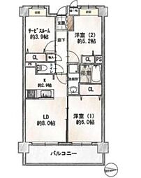 日神パレステージ亀戸第5 2SLDKの間取図画像