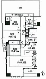 サンクレイドル茨木下中条 3LDKの間取図画像