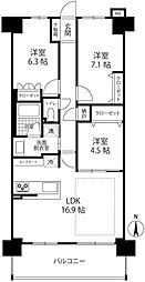 ジェイグラン・エル茨木 3LDKの間取図画像