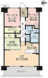 レーベン高槻エアリープレイス 3LDKの間取図画像