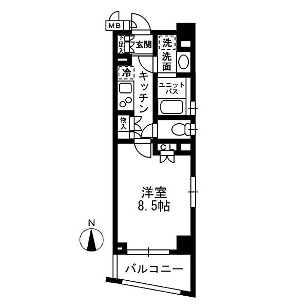 レジディア中落合 A406｜東京都新宿区中落合1丁目(賃貸マンション1K・4階・28.67㎡)の写真 その2