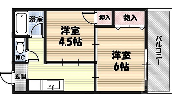 MKマンション ｜大阪府大阪市城東区中央2丁目(賃貸マンション2DK・4階・38.00㎡)の写真 その2